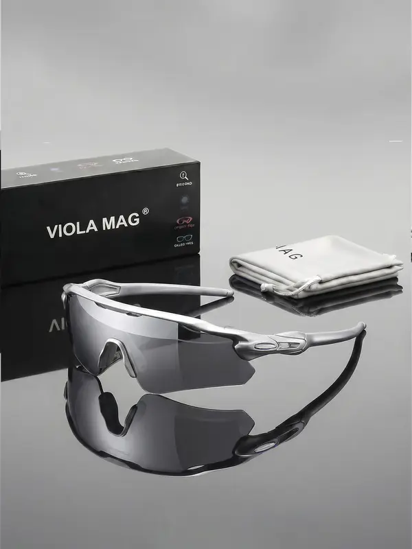 VIOLA MAG Integrated Half Frame Sunglasses, Color Film Unisex for Daily Travel Decoration, Anti Slip, with Mirror Bag - Image 2