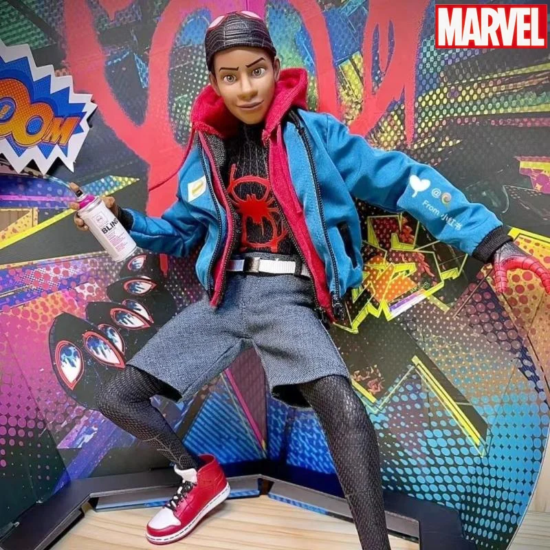 

Original 1/6 Mms567 Marvel Spider-man Into The Spider-verse Figurine Miles Morales Anime Action Figure Collection Model Toy