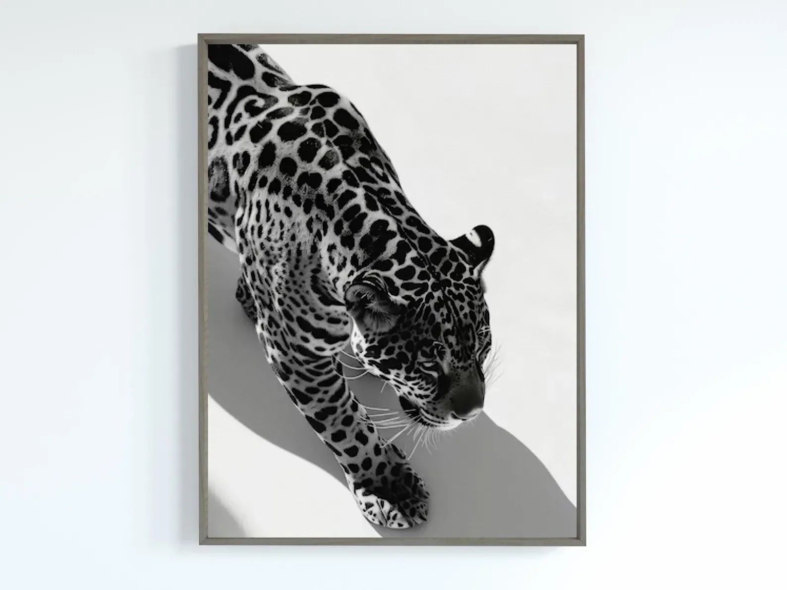 Chic Leopard Roar Black & White Wall Art - Digital Home Decor Print