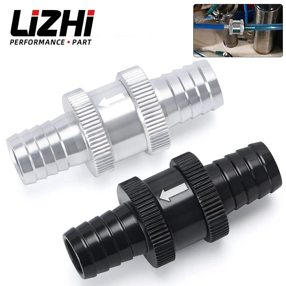 LIZHI RACING-9/16" 14mm Non Return One Way Fuel Check Valve Aluminum Alloy Petrol Diesel LZ-FCV14