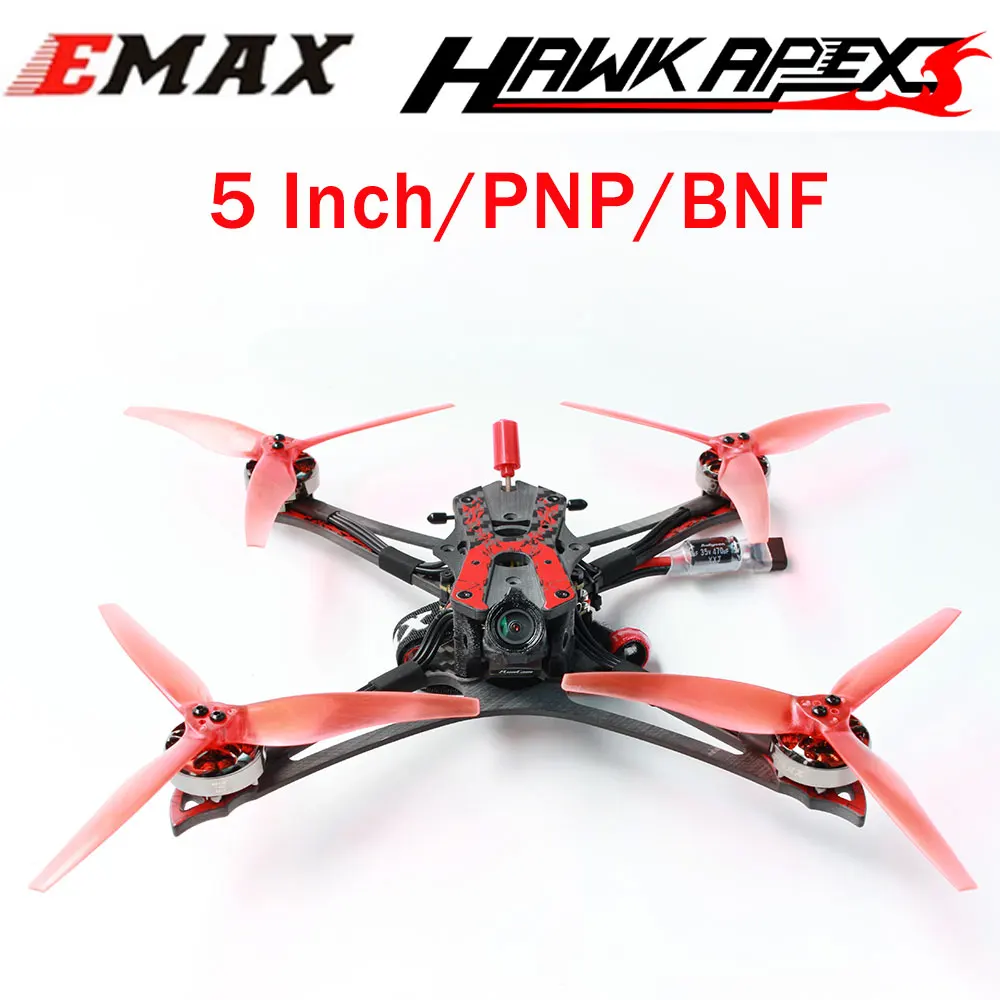 

Emax Hawk Apex 5 Inch 4S 6S FPV Racing Drone PNP BNF With STM32F722 FC 4IN1 25A ESC Runcam Nano HDZero ECO II 2004 Motor