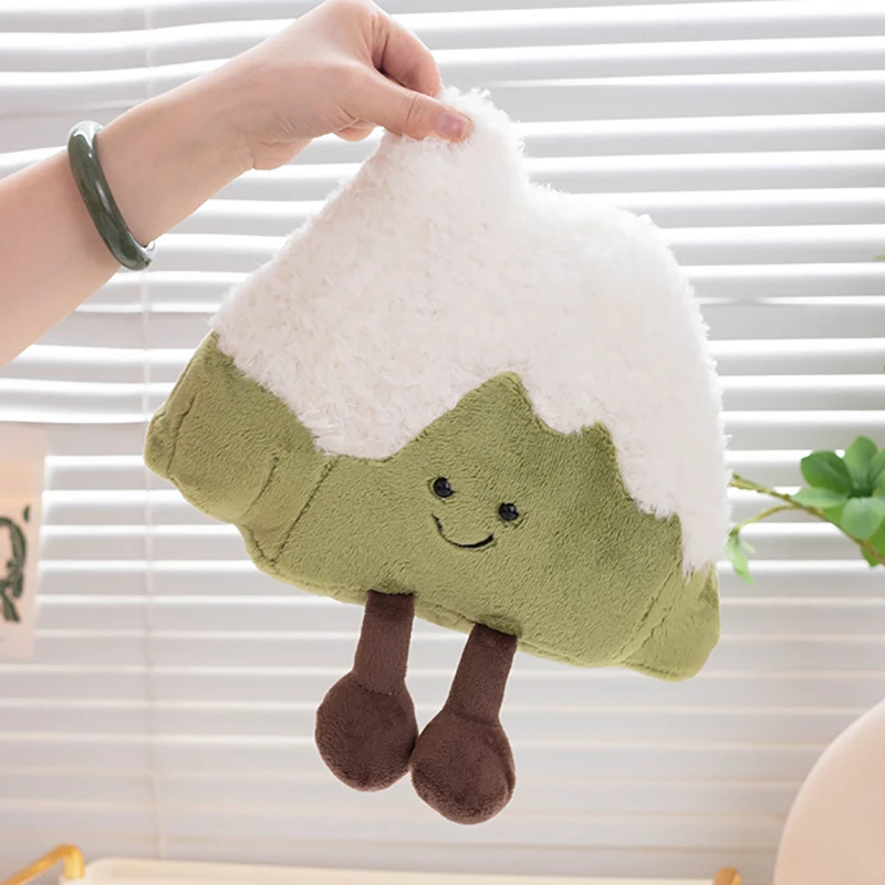 30cm Small White Snow Mountain Hill Plush Pillow Soft Happy Face Emotion Kawaii Plushie with Legs for Decor Present 5