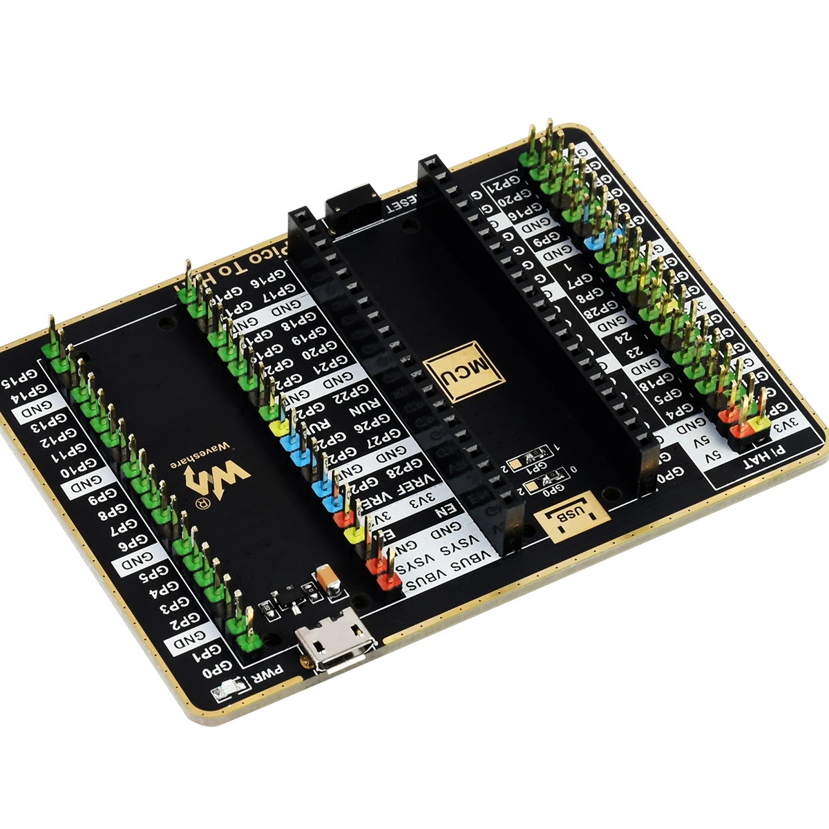 Waveshare Gpio Expander For Raspberry Pi Pico 1X Raspberry Pi Standard 40Pin 1X Pico 2X20Pin Pico-To-Hat