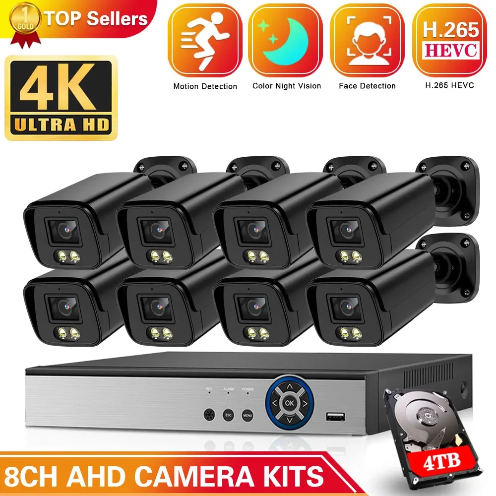 

8CH DVR Security Camera System 4K Full Color Night Vision AHD CCTV System Outdoor Waterproof Camera Video Surveillance Kit 8MP