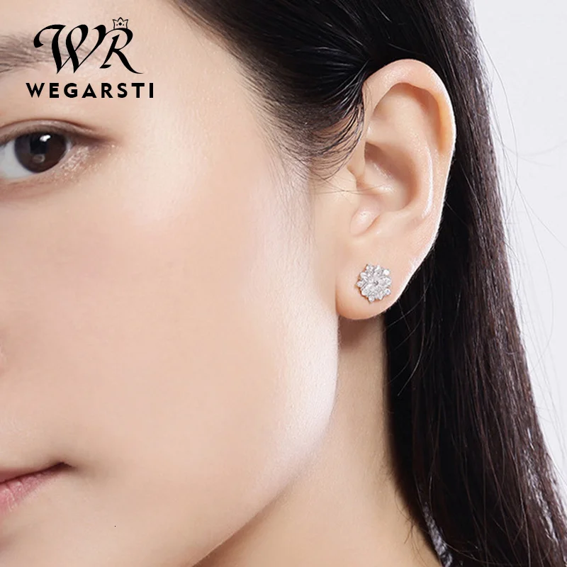 WEGARASTI Silver New Jewelry Earrings Woman Pink Cherry Earring Fashion Silver Earrings Wedding Earring