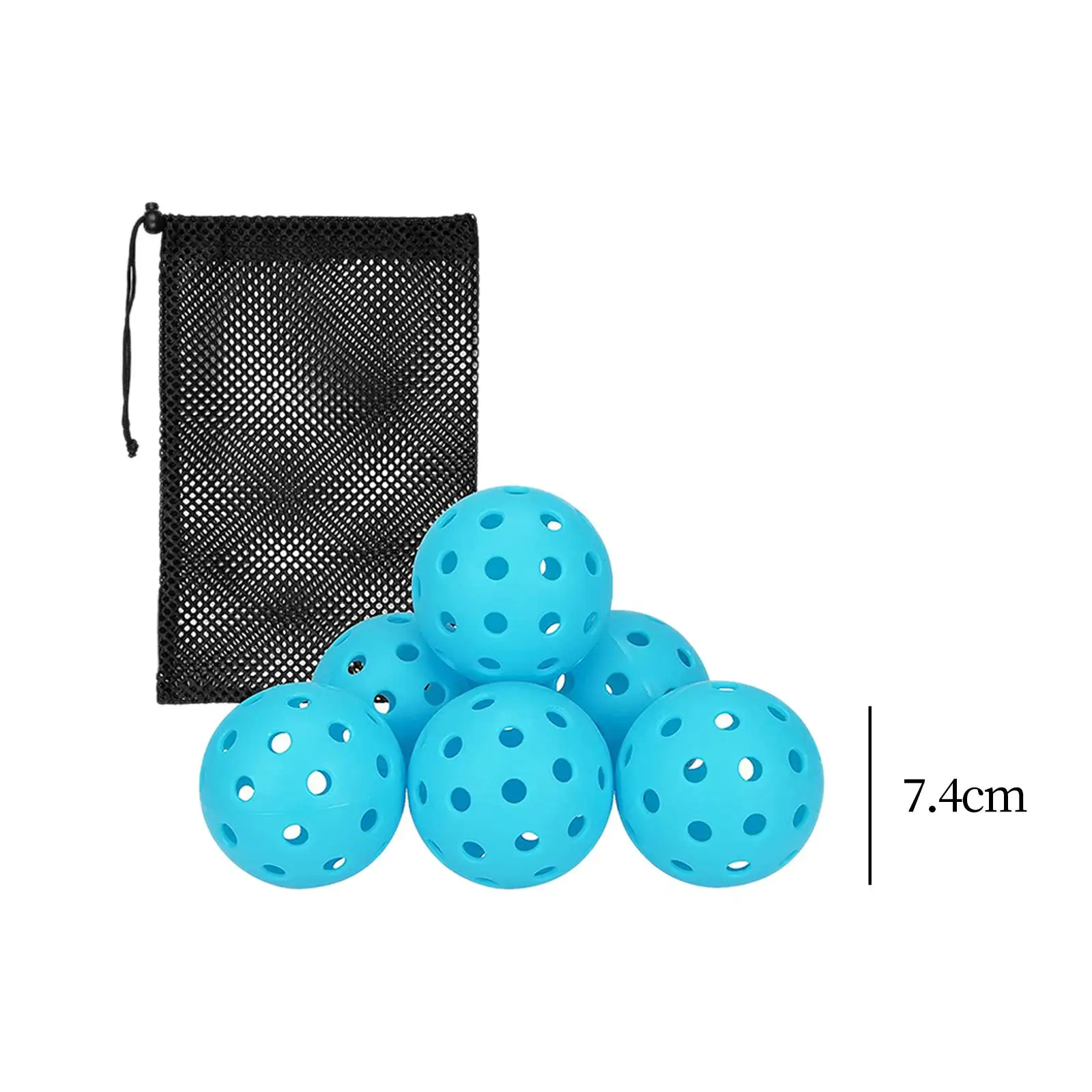 6 x Balls Accessories High Elastic 74mm Durable Pickle Balls Official Size Ball