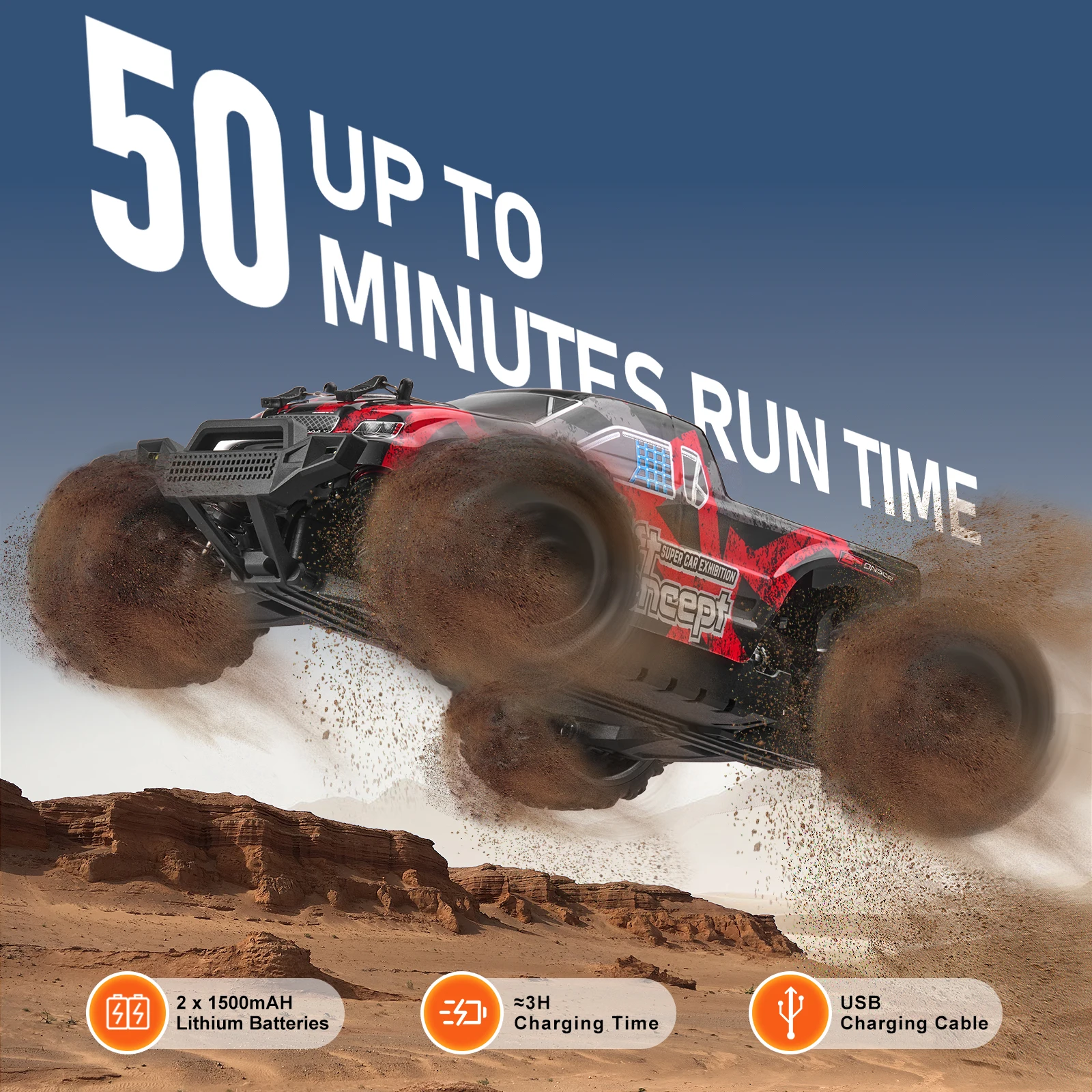 VEVOR 1:18 70KM/H36 RC Car High Speed Drift 4WD Racing Off Road Remote Control Car Monster Truck Toys for Kids Christmas Gifts 5