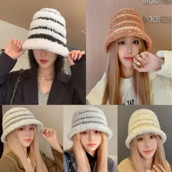 Thicken Autumn Winter Plush Hat Beanies Hat Fashion Warm Basin Cap Cold-proof Beanie Fisherman Hat Women Lady Girl