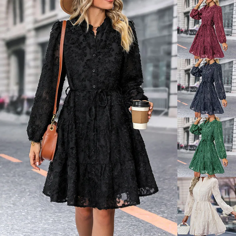 

2024 Spring New Fashion Long sleeved Women's Dress