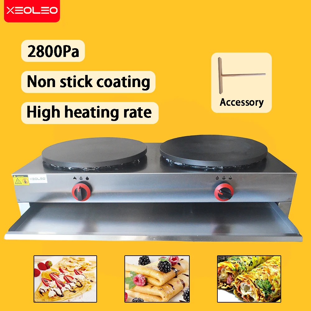 XEOLEOProfesionalCrepeMakerDoublePlatesGasCrepeMakerMachineA