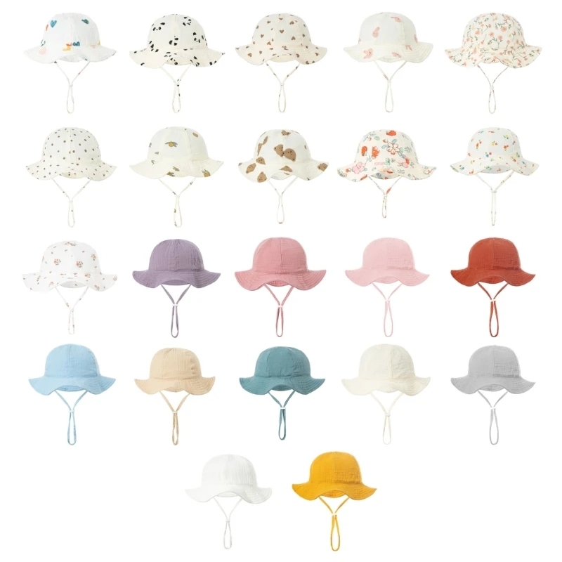 

Шляпа с капюшоном для малышей, летние солнцезащитные шляпы с регулируемым шнуром, весенняя походная шапка для маленьких девочек