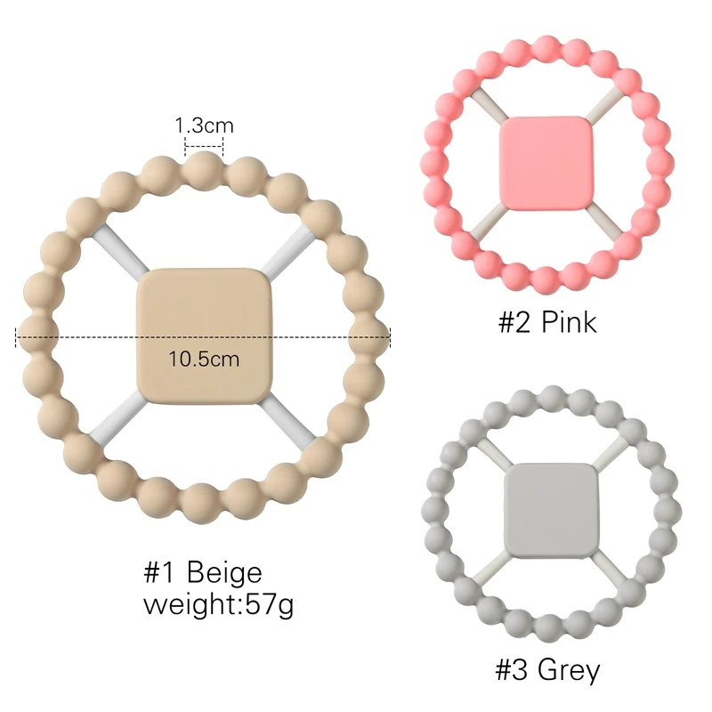 Baby Teether Elastic Molar Toy Round Chewable Silicone Teething Rings Nursing Bracelet BPA Free Baby Accessories For Newborn 1Pc teething toys silicone teething toys