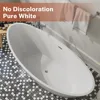 67" Acrylic Freestanding Tub Contemporary Soaking Tub, with Matte Overflow and Drain, White Acrylic Stand Alone Tub 3