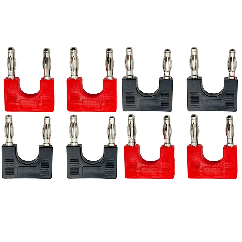 

8Pcs Double Row 4mm Banana Plug Connector 4mm Speaker Plug Adapter Two-position Audio Plug Lantern Cross Plug Connector