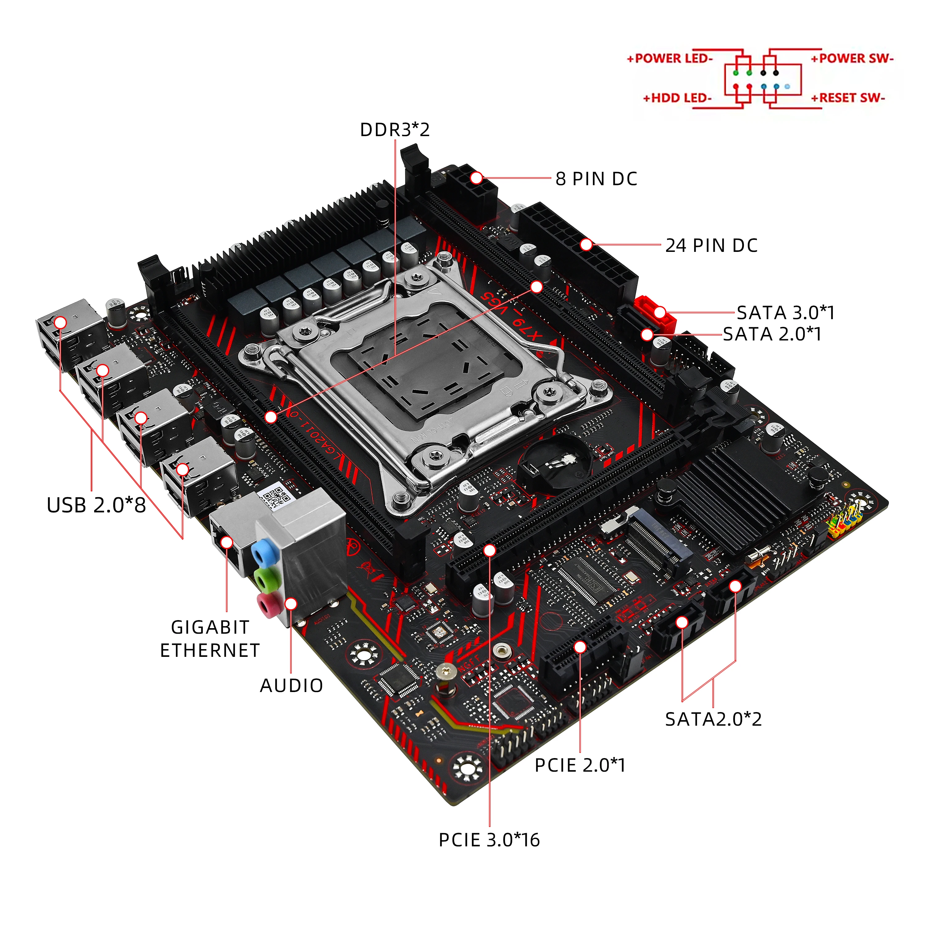 ZSUS X79 Motherboard Set Kit With Intel LGA2011 Xeon E5 2630 V2