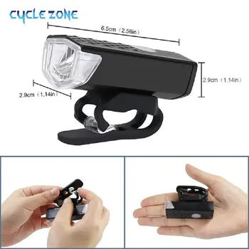 أضواء الدراجة الأمامية USB قابلة للشحن LED دراجة مصباح لركوب الليل MTB المصباح مصباح يدوي السلامة الدراجات الملحقات 3 طرق - Image 4