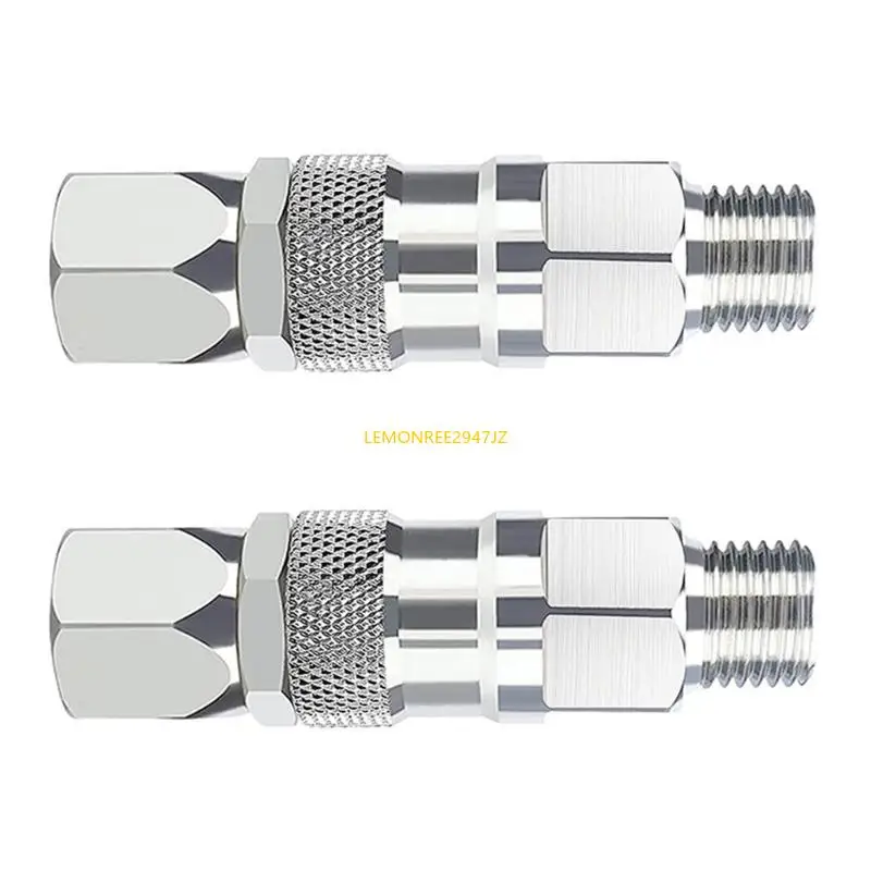 63HA Pack of 2 Sturdy Stainless Steel Airless Sprayer Joint Connectors 1/4 Inch Accessory with Various Paint Sprayers