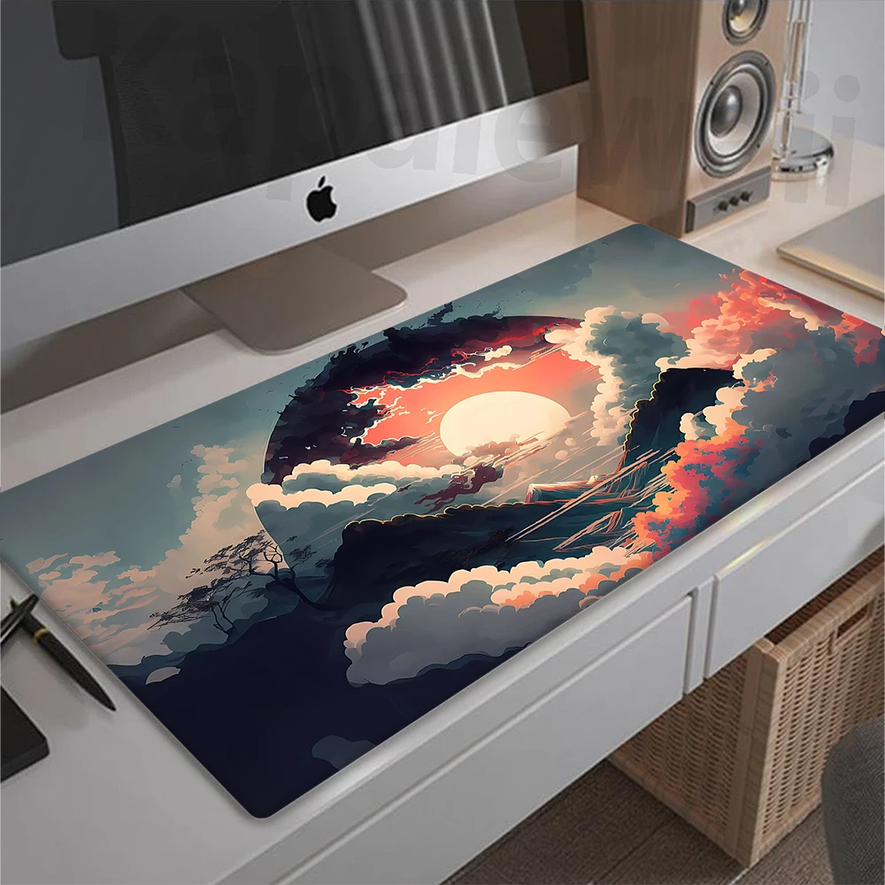 

Gamer Space Cloud Mousepad Large Gaming Star Moon Mouse Pad Computer Keyboard Pads Locking Edge Mouse Mat XXXL Desk Mat 100x50cm