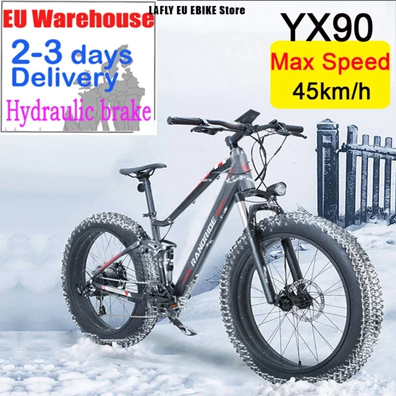 油圧ブレーキ付き男性用電動自転車,ビーチ用,26x Randride-YX90ワイド