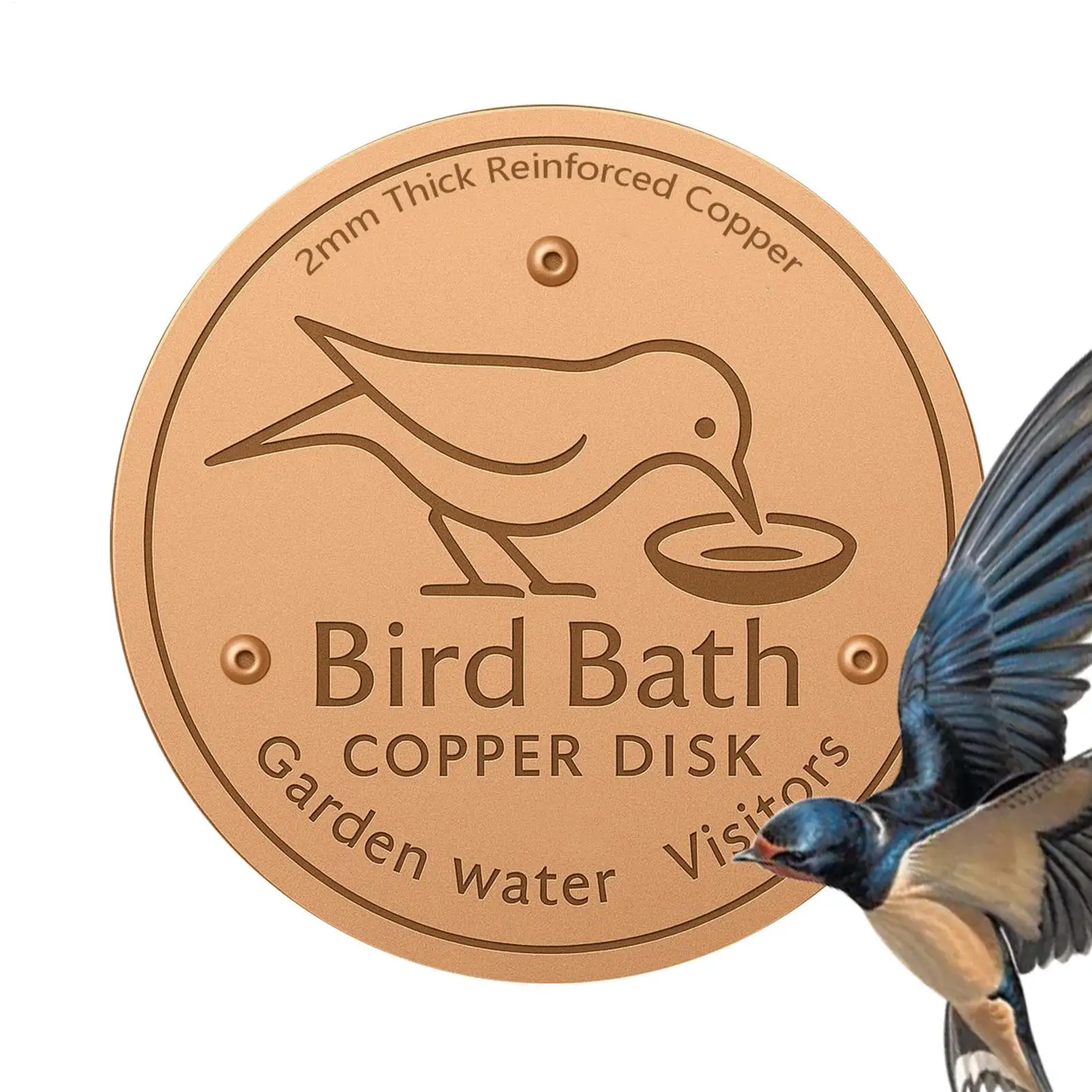 Bird Bath Copper Disk Pure Copper Cleaning Tray With 3 Point Support Bird Bath Purification Plate For Garden Patio Fountain