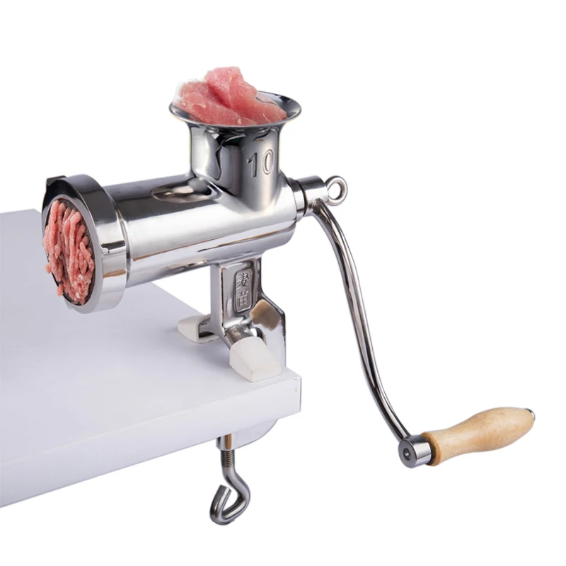 Model 10 Stainless steel manual meat grinder manual beef sausage machine minced meat tool multifunctional food processor 6