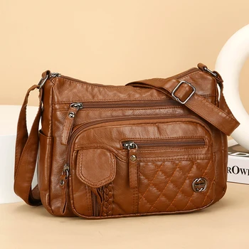 Borse da donna di alta qualità Design multi-tasca Borse a tracolla a tracolla da donna Borse e borsette di lusso in pelle Pu vintage 2025 1