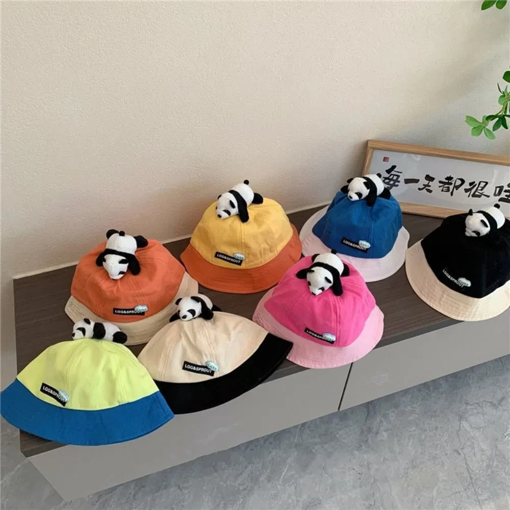 Spring Summer Cute Panda Bucket Hat Outdoor Baby Fisherman Cap Boys Girls Children Sun Hat for Kids