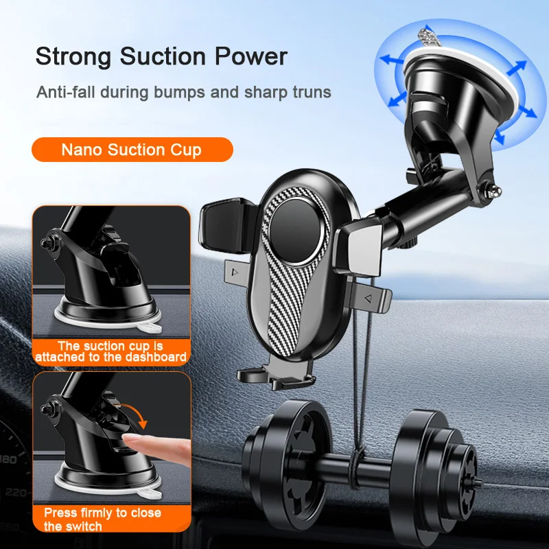 Car Phone Holder Stand Gravity Car Suction Cup Phone Stand mount for Mobile iPhone 13 12 Xiaomi Redmi Samsung Huawei motorcycle