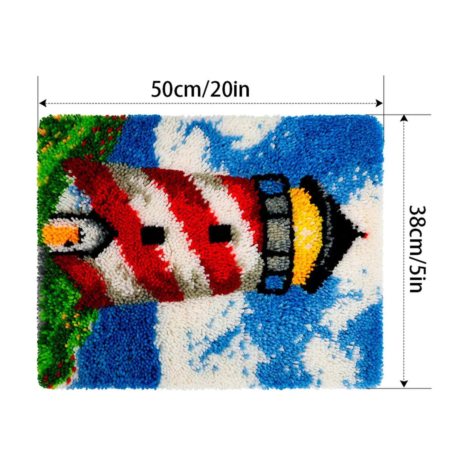 Creative DIY Latch Hook Rug Kit Embroidery Needlework Crochet Carpet Color Pattern for Gift