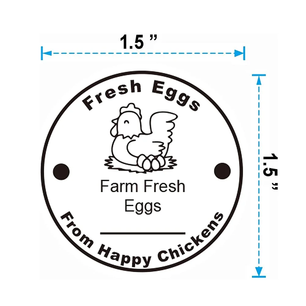  Eggs Laid On Date Stickers, Farm Fresh Eggs Carton Labels, 500 PCS/Roll, 2 Round Egg Date Packaging Stickers, Egg Stamps for Fresh  Eggs