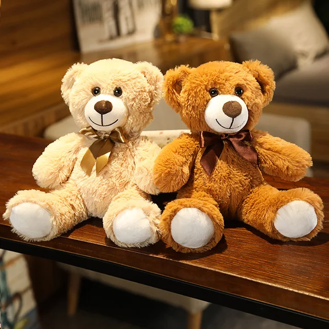 35CM Cute Colorful Bow Tie Bear Doll Plush Toy Hug Bear Doll Children