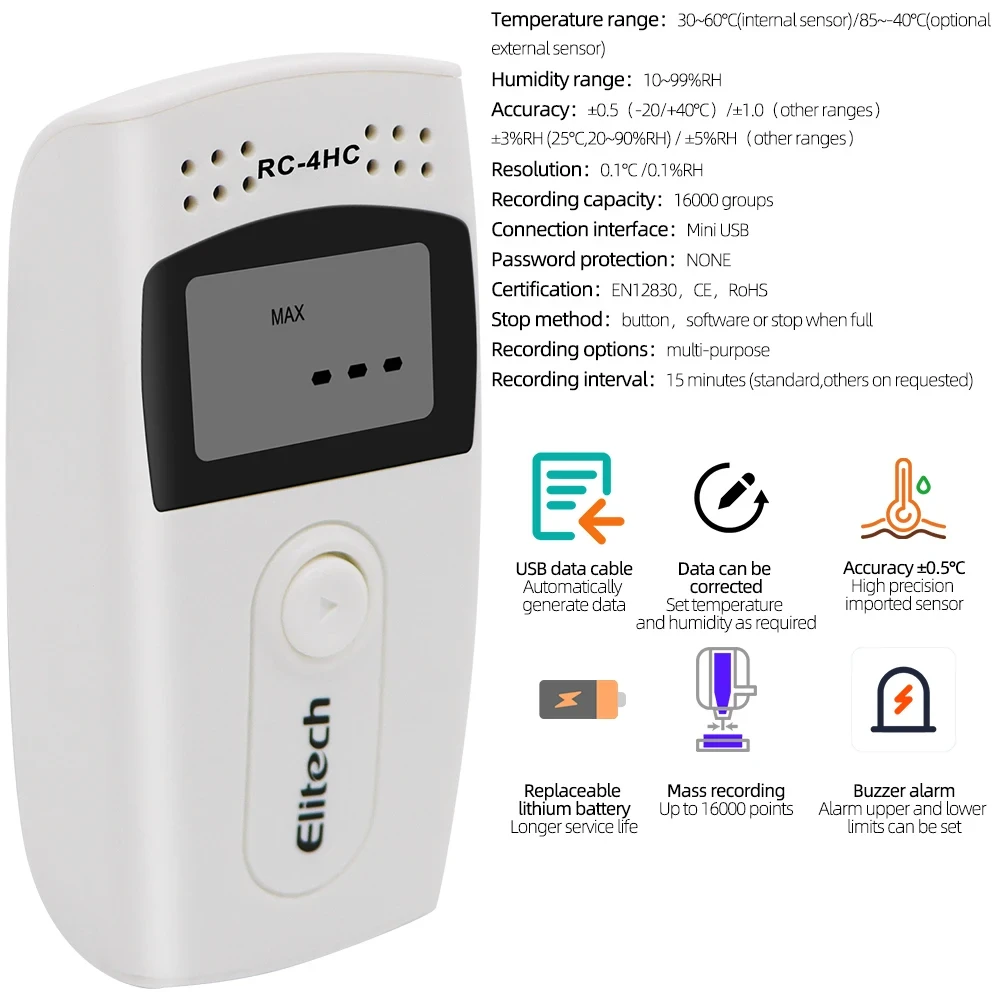Enregistreur de température RC-4 USB 16000 points - Outil modélisme