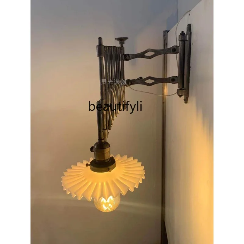 

Mid-Ancient Scissors Long-Arm Spot Light Retro Wall Lamp Telescopic Lamp Pull Lamp Simple Nostalgic Wall