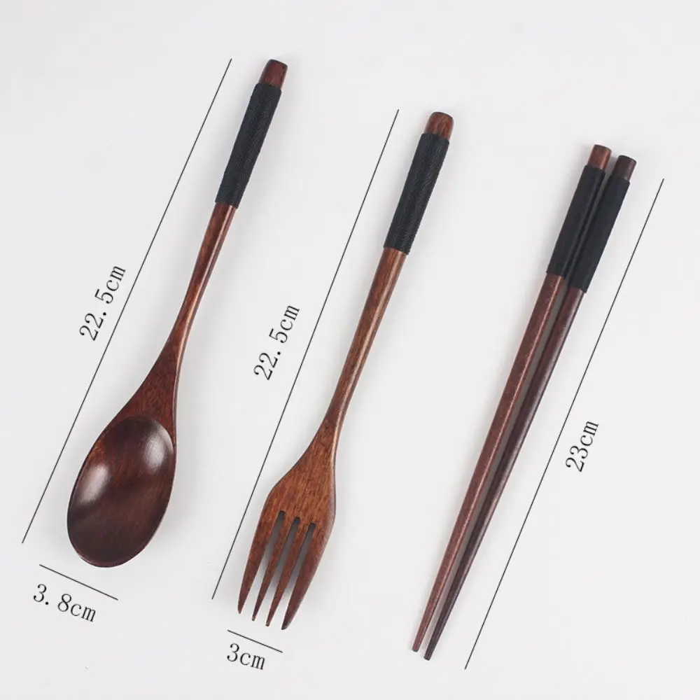Natural Wooden Spoon Handmade Dinner Kit Wooden Fork Kitchen Accessories