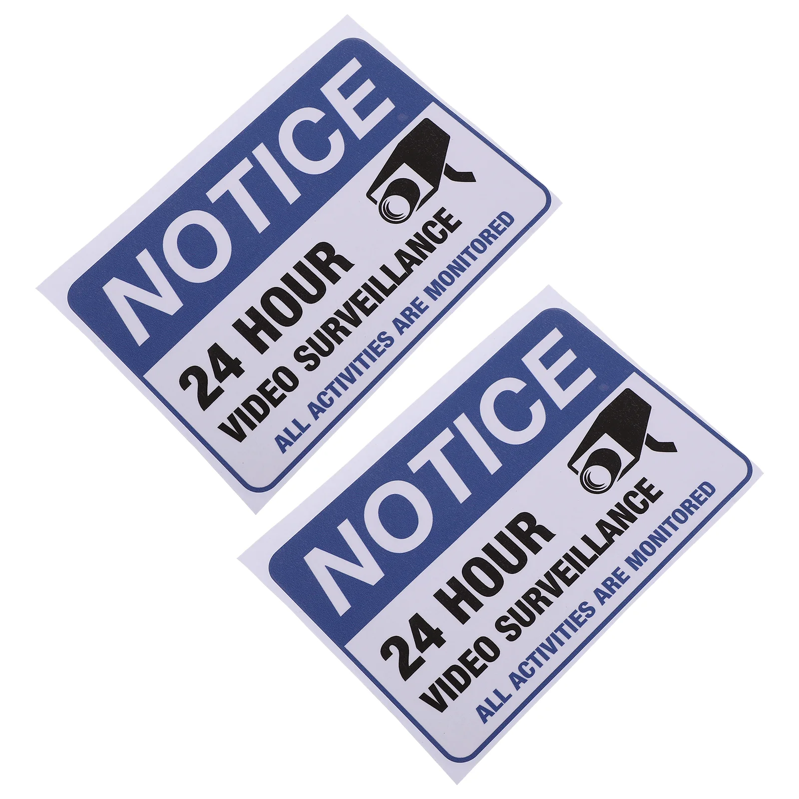 

2Pcs Monitored Warn Sticker Video Monitored Decal Adhesive Warning Sticker Adhesive Caution Decal