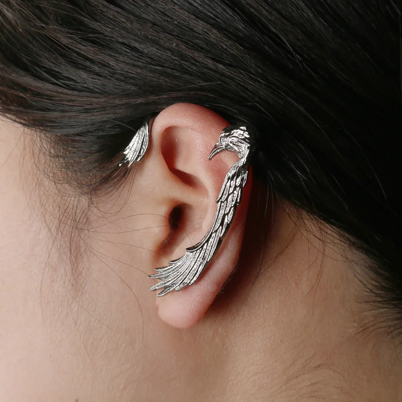 Gothic Punk Dark Style Dragon Ear Cuffs for Women Men Retro Raven Ear Cuff Earrings Fashion Jewelry 1pcs ear clip earrings clip earrings ear clip ear accessories