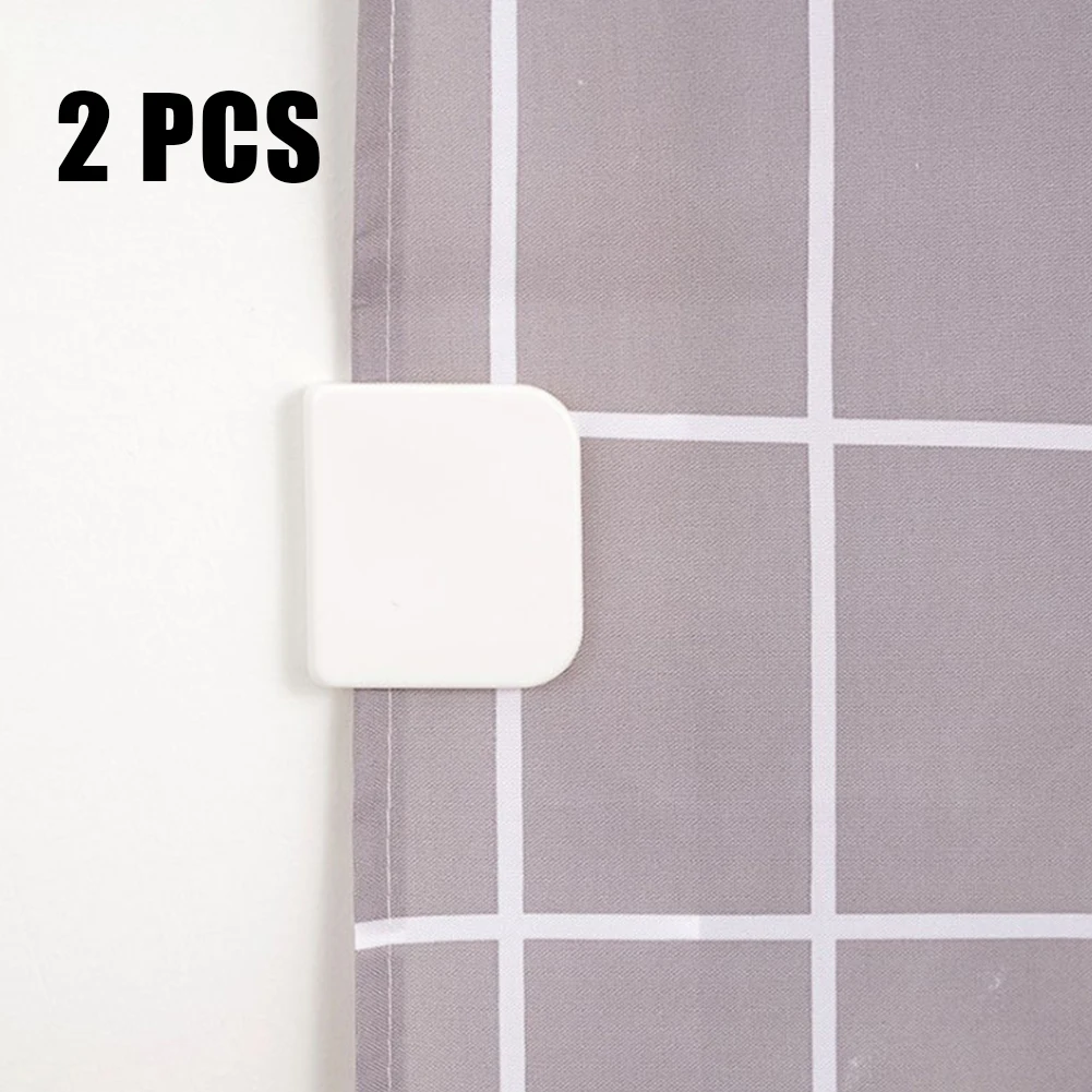 Shower Curtain Anti Splash Clips Fixed Clamps 2Pcs Bath Guard Home Bathroom Shower Curtain Hooks
