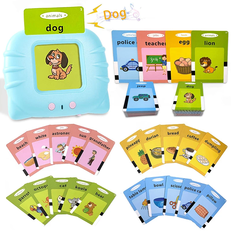 Education Toys Sight Words Games Talking Flash Cards Learning English Machine Electronic Book for Kids Interactive Activity Gift