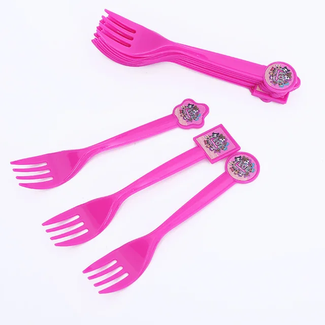 LOL surprise dolls Birthday Party toys figure Decoration Supplies Holiday Cup Plate Spoon Cake Stand figure Kids Gifts 6