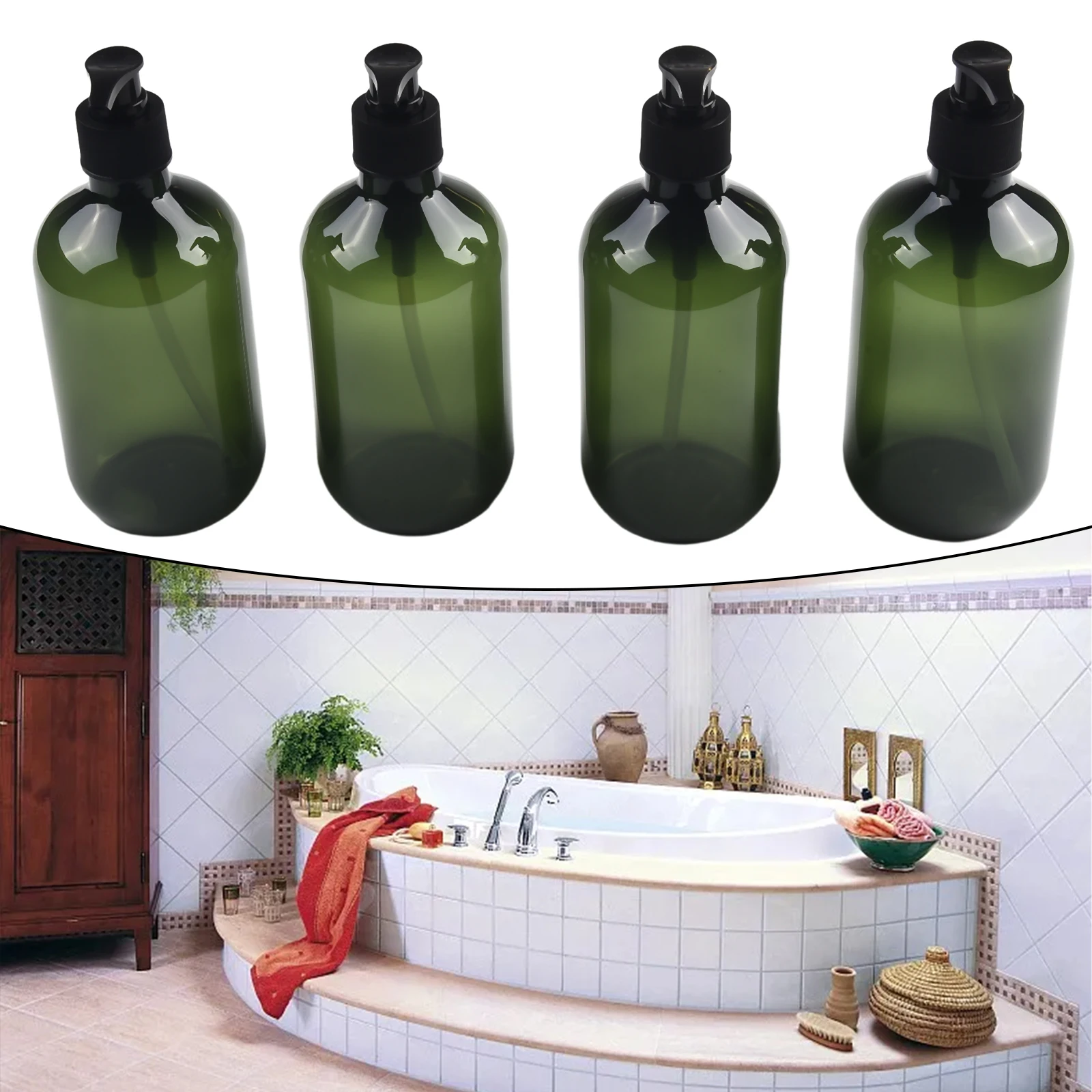 

Spray Bottles Dispenser Bottle Hand Pump Liquids Dispense Reusable 4pcs Bathroom Shower Gel Dispenser Empty Dispenser Bottles