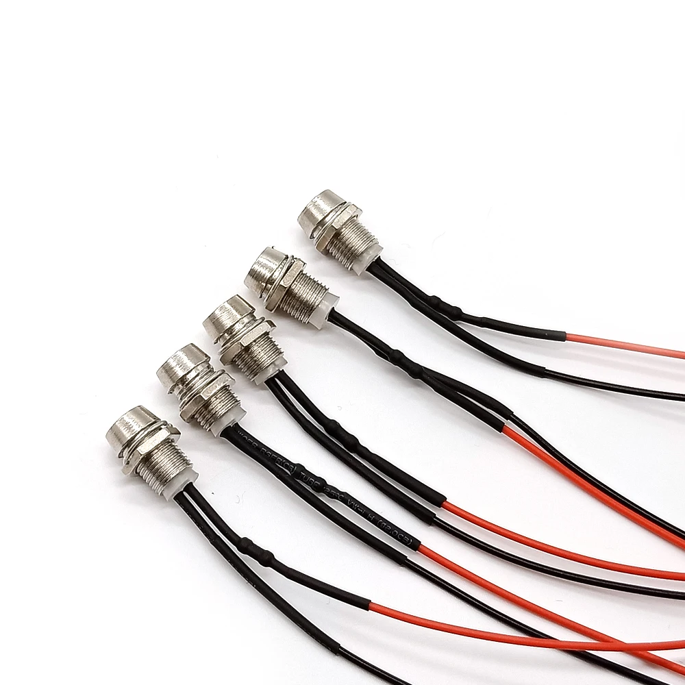 HOOCI 5pcs 8mm Pre-Wired With Holders Emitting Diodes Bulb Lights For Hobbyists 3V 6V 9V 12V-220V Red Yellow Blue Green White (Color : Yellow, Size : 220V