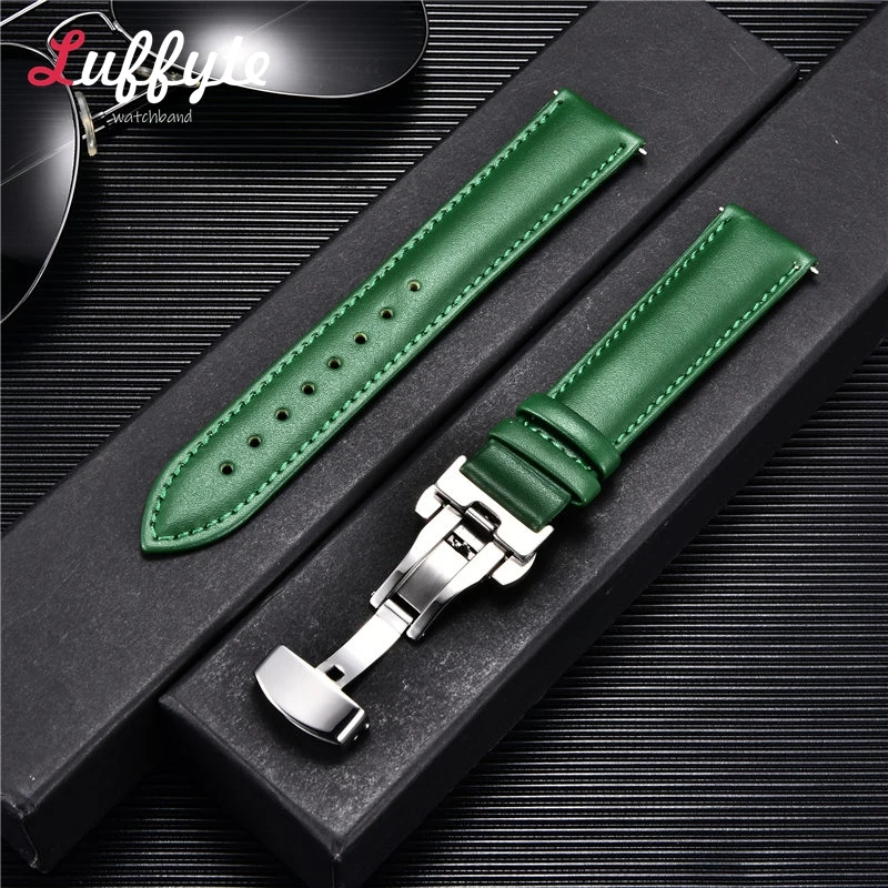 Luxury Leather Watch Band - Premium 20mm/22mm Strap Replacement
