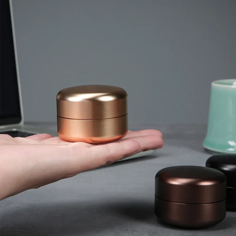 Tea Tin Box Mini Aluminum Alloy Tea Can Jar Metal Box Sugar Coffee Caddy Organizer Waterproof Moisturized Travel Portable Container tea tin box tea canister