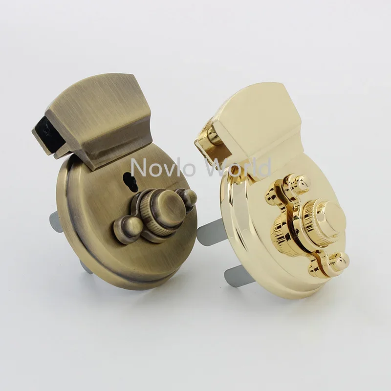 2-10pcs 5 colors 48*38mm round twist turn latch lock clutch purse handbag Bag lock with key
