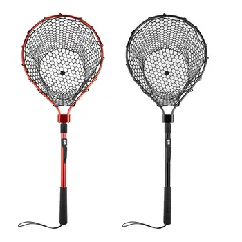 Portable Folding Fishing Net With Handle Telescoping Fishing Landing Net Silicone Mesh Fish Hand Net Fishing Gear Accessorie 6