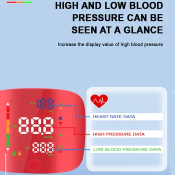 New Wrist Blood Pressure Monitor Digital Voice Heart Rate Blood Pressure Monitor  LED Digital Screen Rechargeable Home Medical 3