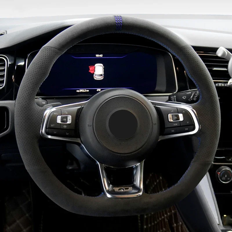 100% Real Alcantara Steering Wheel Cover for Volkswagen VW Golf