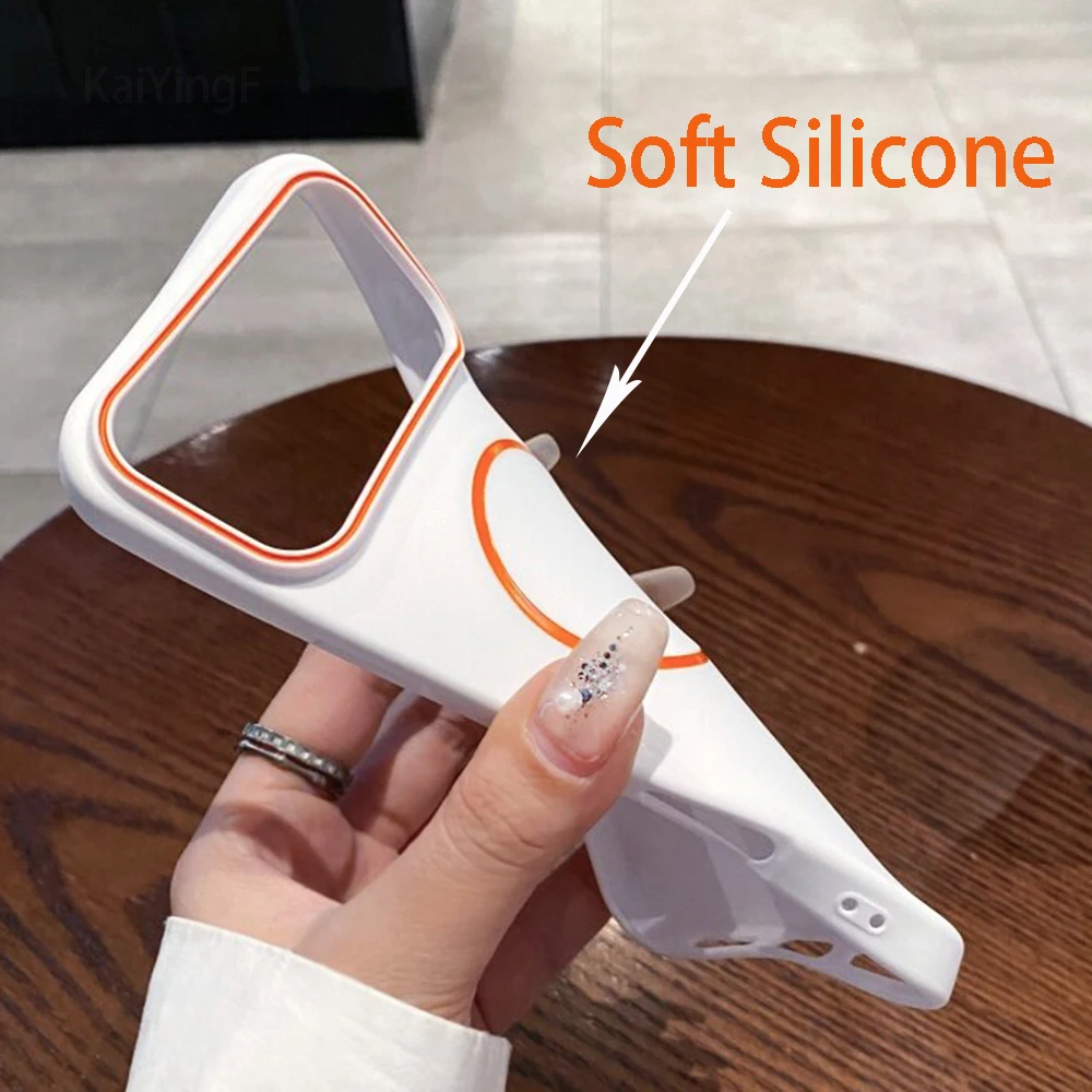 Luxury Silicone Magnetic Phone Case with Wireless Charging Capability