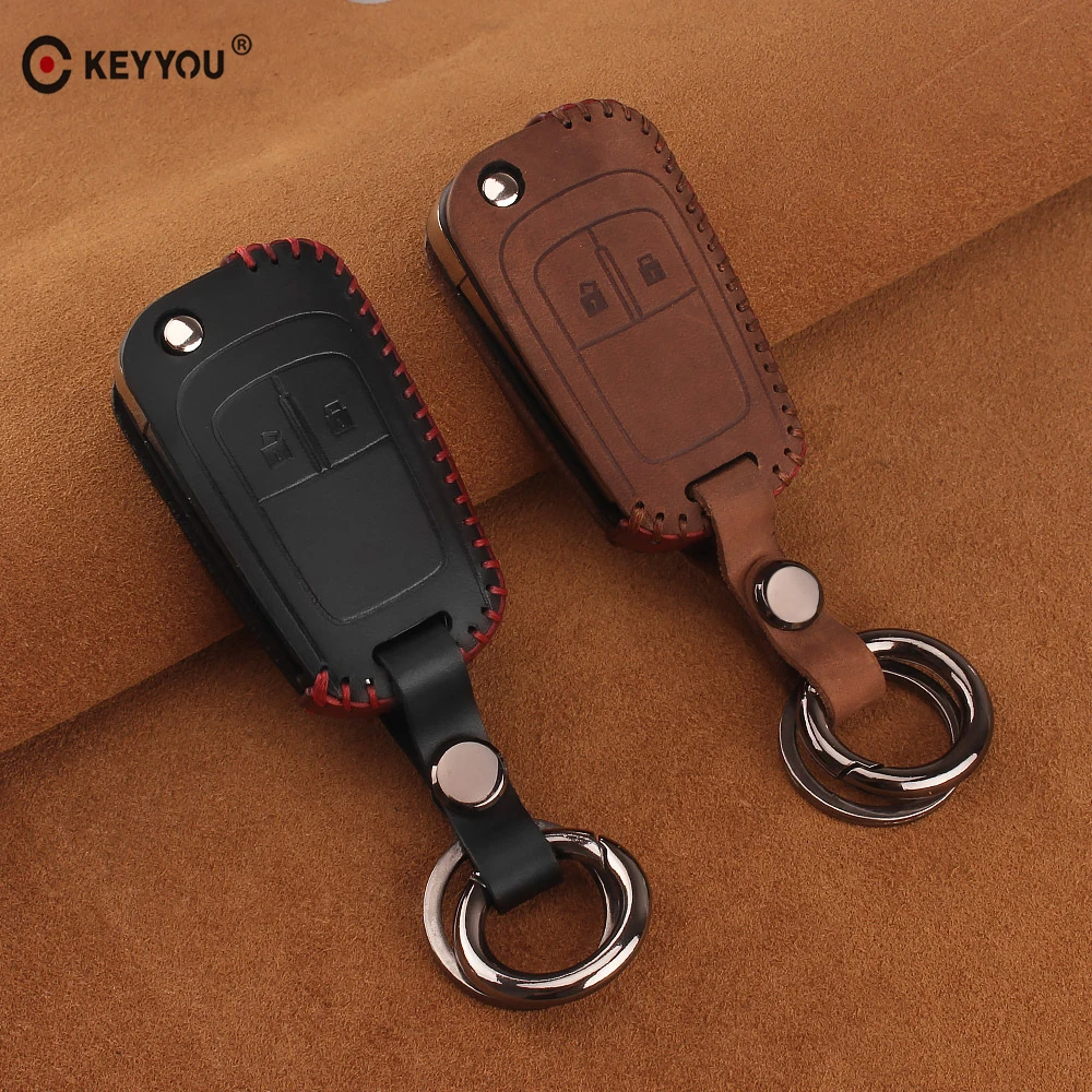 KEYYOU Genuine Leather car key cover case for Chevrolet Cruze Epica Lova For OPEL VAUXHALL Astra H Insignia J Vectra C Corsa | Автомобили