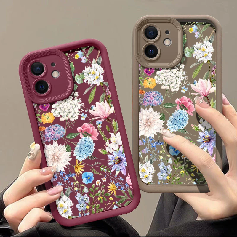 Hydrangea Flower Soft TPU Case For iPhone 16 15 14 Pro Max Plus 13 12 11 Pro Max XR X XS 7 8 SE Shockproof Silicone Phone Cover - Image 6